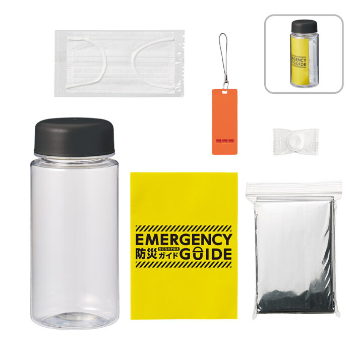 防災緊急6点セット　コンパクトボトルタイプ　ブラック