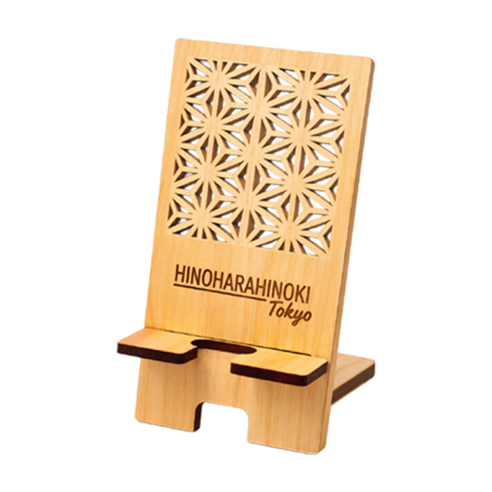 ひのき伝統文様スマホスタンド01